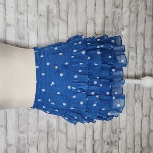 Hollister Blue Polka Dot Ruffle Layered Mini Summer Skirt New